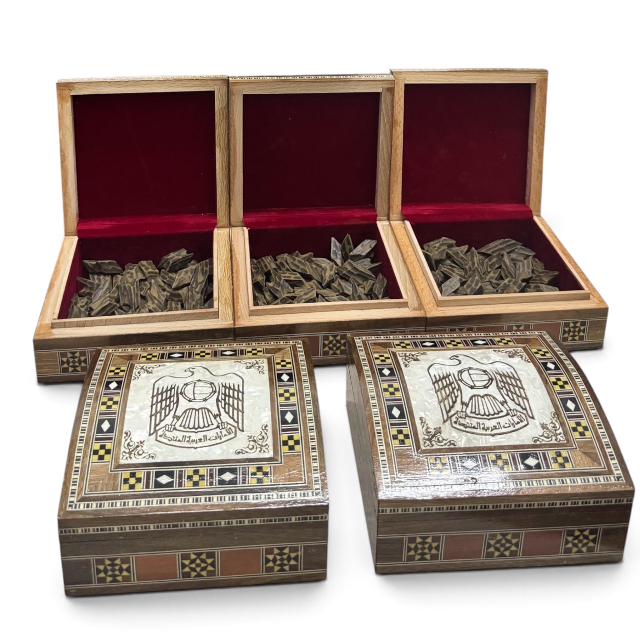10 Tolas of Tiger Oud with a Handcrafted Damascene Wooden Box
